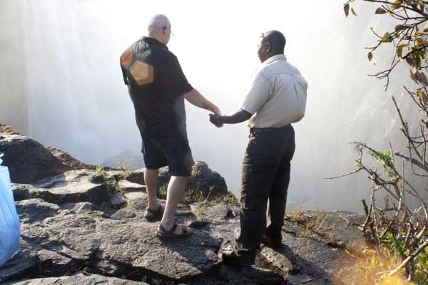 At the edge of Victoria Falls